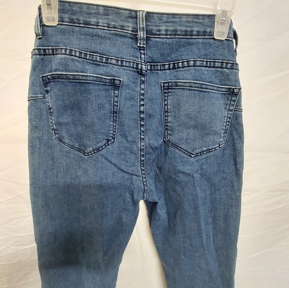 Soft surroundings denim jean pants capris ruffle ankle casual stretch size 6 - Picture 7 of 8
